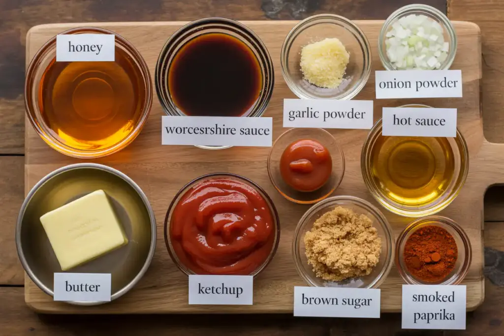Ingredients for Honey BBQ Glaze 