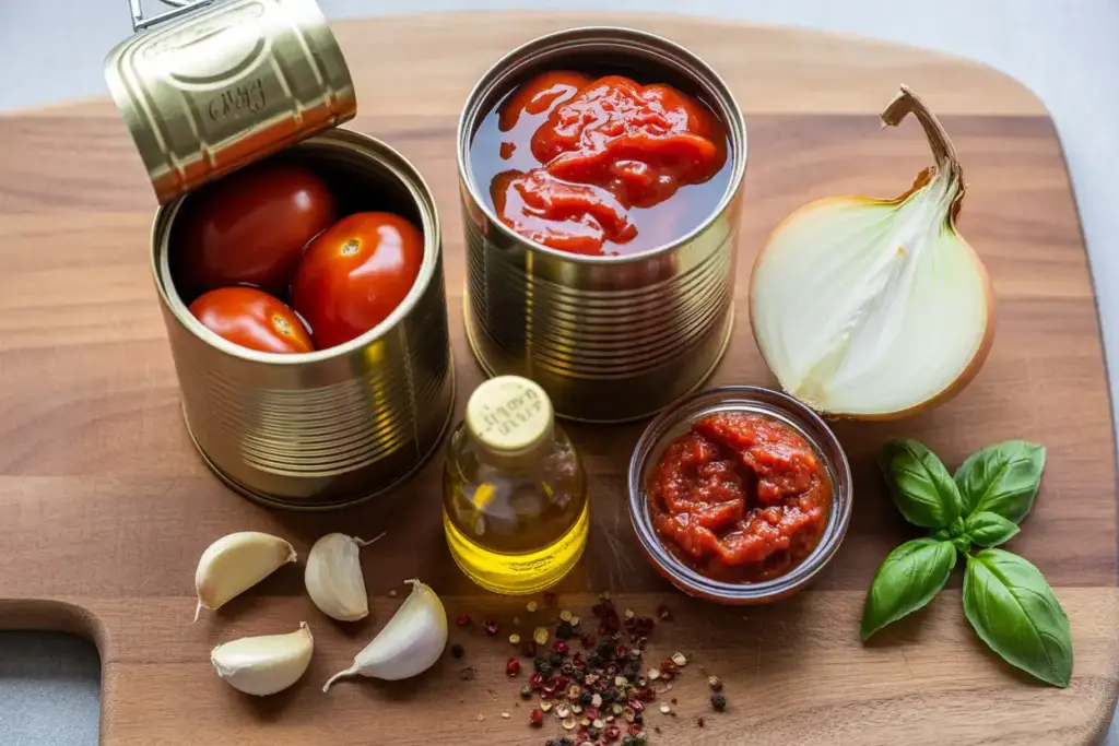 Ingredients for Slow Simmered Marinara Sauce
