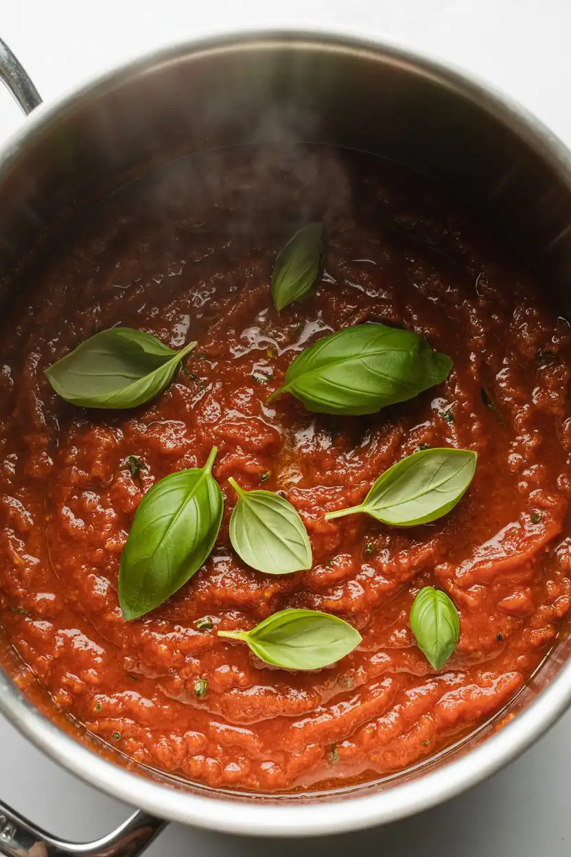 Slow Simmered Marinara Sauce recipe card