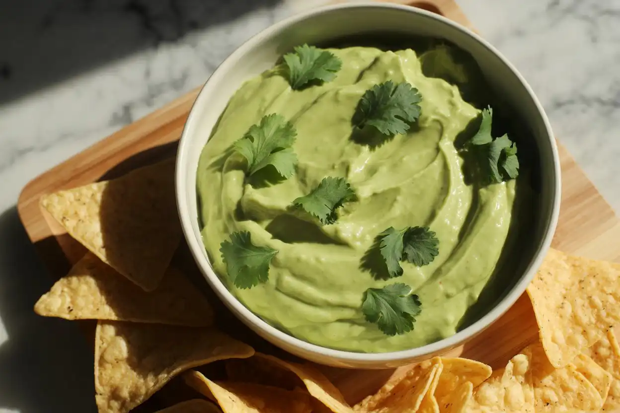 creamy avocado dip recipe card