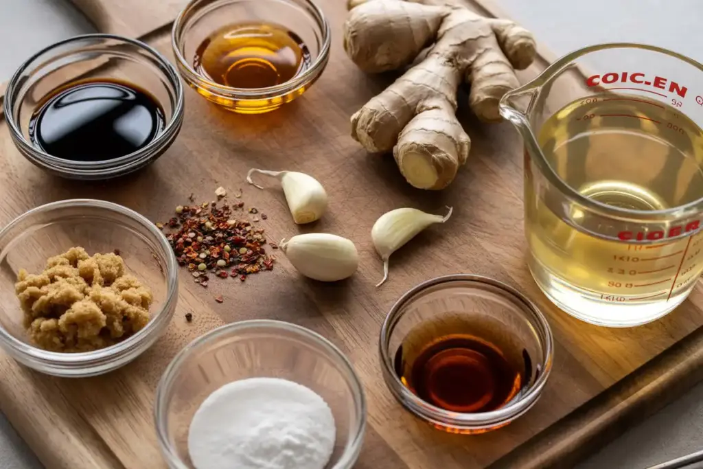  Fresh ingredients for 5 minute stir fry sauce 