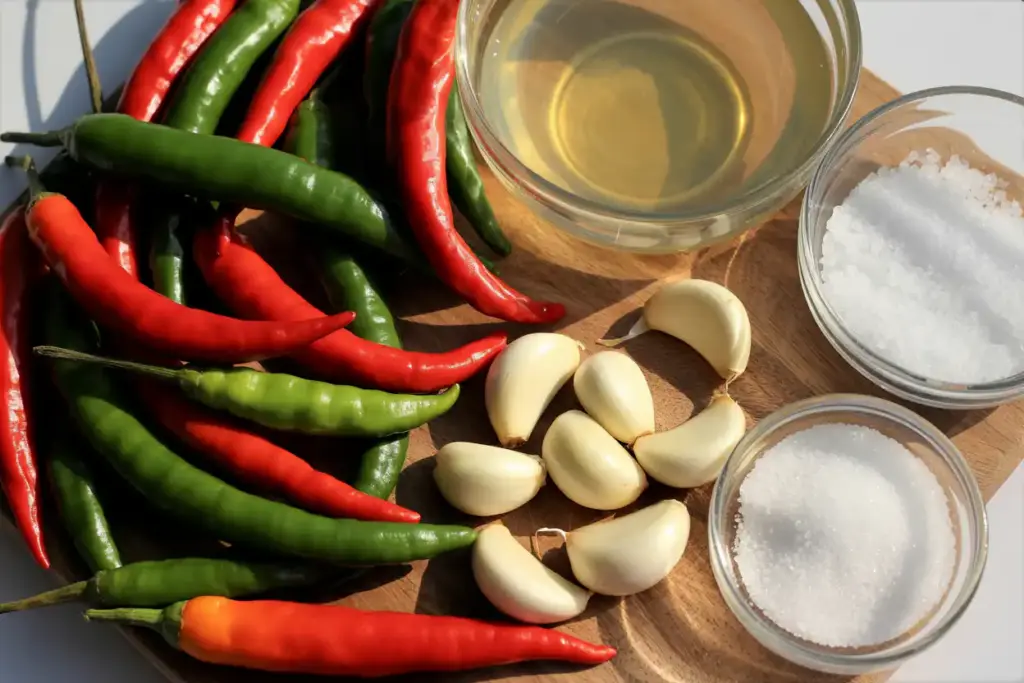  Fresh ingredients for homemade hot sauce